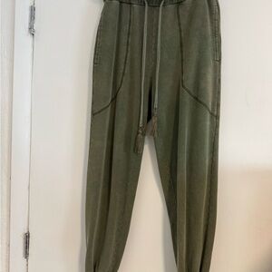 Olive Green Dressy Sweat Pants